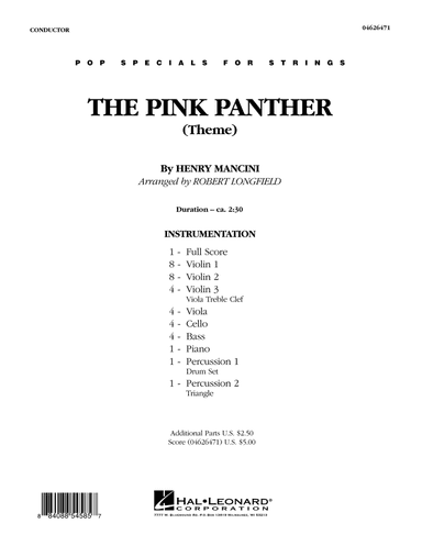 The Pink Panther (Theme) - Full Score
