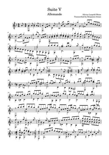 Silvius Leopold Weiss Suite 5 Allemande