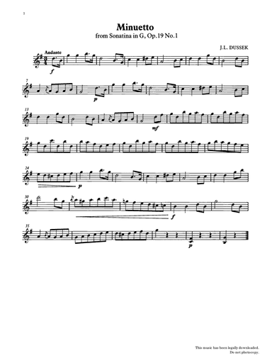 Minuetto from Graded Music for Tuned Percussion, Book II