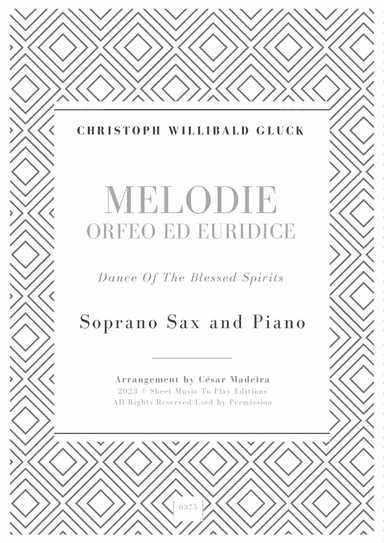 Melodie from Orfeo ed Euridice - Soprano Sax and Piano (Full Score and Parts)