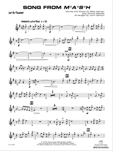 Song from M*A*S*H: 1st B-flat Trumpet