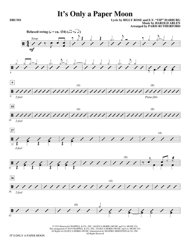 It's Only A Paper Moon (arr. Paris Rutherford) - Drums