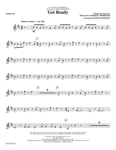 Get Ready (from Ain't Too Proud) (arr. Roger Emerson) - Baritone Sax