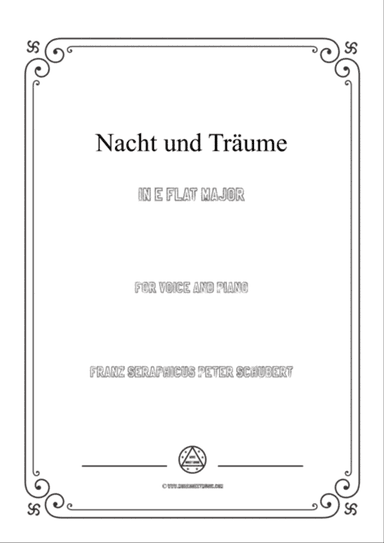 Schubert-Nacht und Träume in E flat Major,for voice and piano