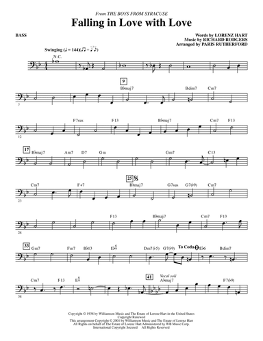 Falling in Love with Love (from The Boys From Syracuse) (arr. Paris Rutherford) - Bass