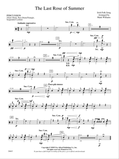 The Last Rose of Summer: 1st Percussion