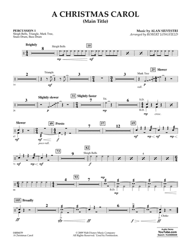 A Christmas Carol (Main Title) (arr. Robert Longfield) - Percussion 1
