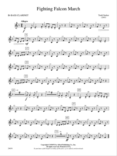 Fighting Falcon March: B-flat Bass Clarinet