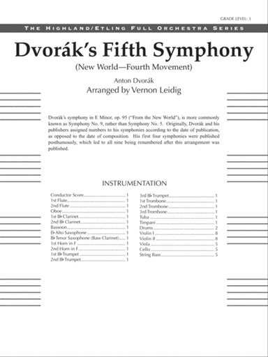 Dvorák's 5th Symphony ("New World," 4th Movement): Score
