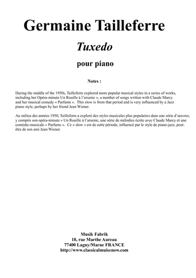 Tuxedo for piano
