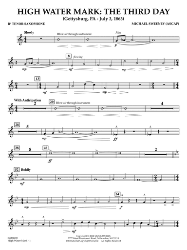 High Water Mark: The Third Day - Bb Tenor Saxophone