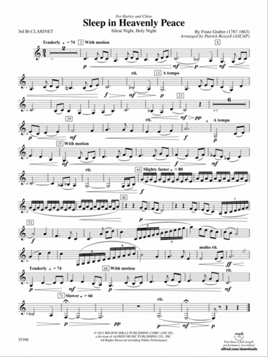 Sleep in Heavenly Peace: 3rd B-flat Clarinet