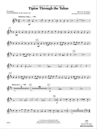 Tiptoe Through the Tubas: (wp) 2nd B-flat Trombone T.C.