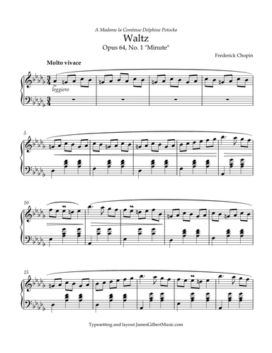 Waltz in Db major (Minute Waltz), Opus 64, No 1