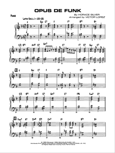 Opus de Funk: Piano Accompaniment