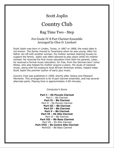 Country Club (Clarinets)