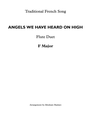 Angels We Have Heard On High Flute Duet