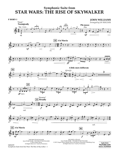 Symphonic Suite from Star Wars: The Rise of Skywalker (arr. Bocook) - F Horn 1