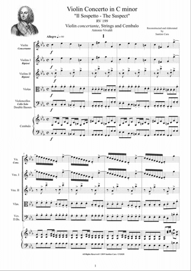 Vivaldi - Violin Concerto in C minor RV 199 'The Suspect' for Violin, Strings and Cembalo