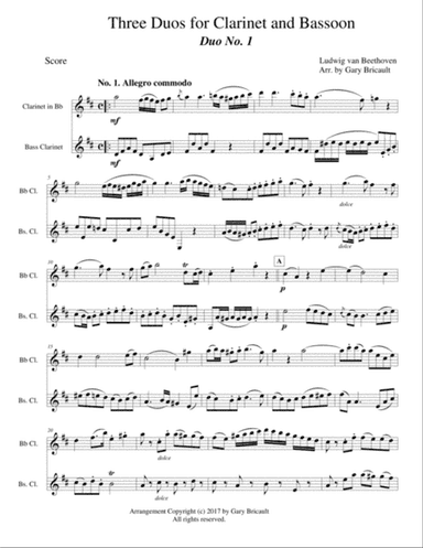 Three Duos for Clarinet and Bassoon