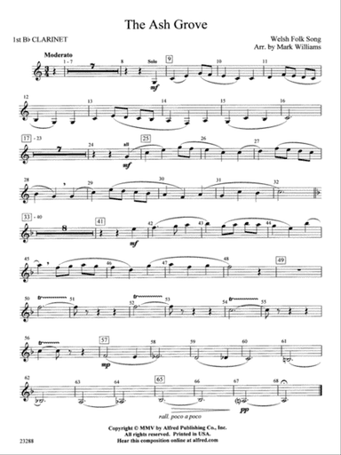 The Ash Grove: 1st B-flat Clarinet