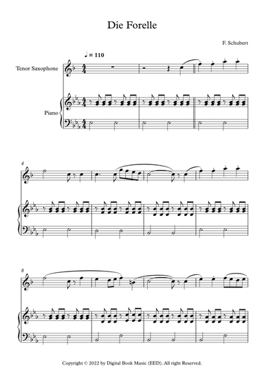Die Forelle - Franz Schubert (Tenor Sax + Piano)