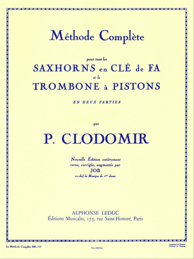 Methode Complete Saxhorn Cle de Fa Trombone a Pistons