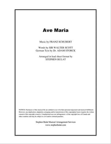 Ave Maria (Schubert) - Lead sheet (key of Eb)