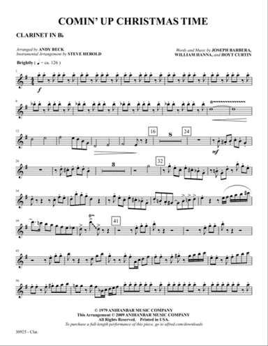 Comin' Up Christmas Time: 1st B-flat Clarinet