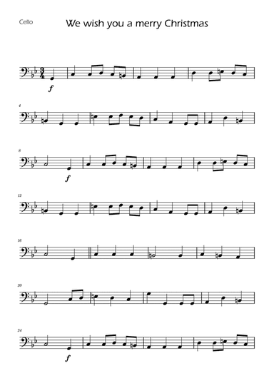 We Wish You a Merry Christmas - Cello Solo