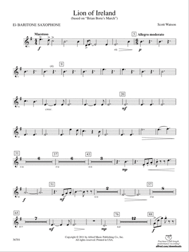Lion of Ireland: E-flat Baritone Saxophone