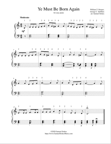Ye Must Be Born Again - for easy piano