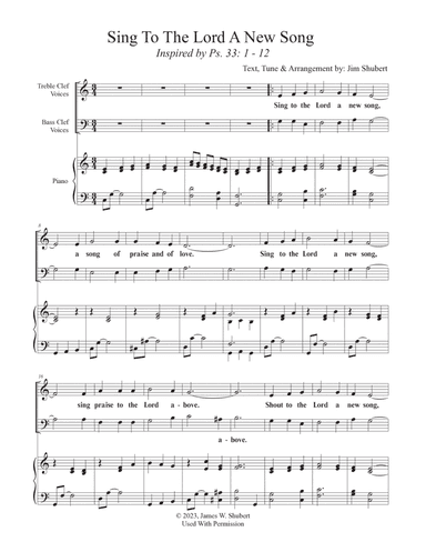Sing To The Lord A New Song
