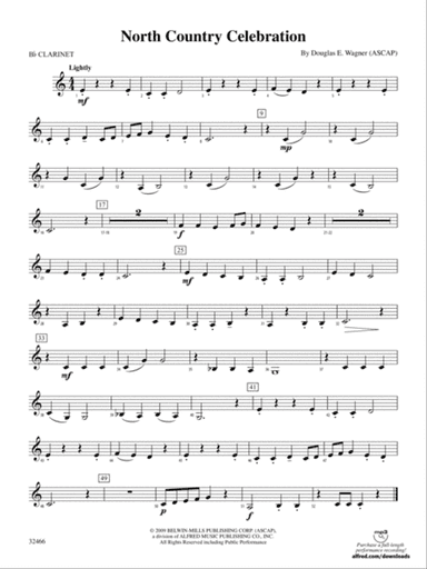 North Country Celebration: 1st B-flat Clarinet
