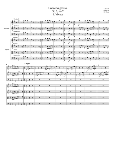 Concerto grosso, Op.6, no.7 (Original)