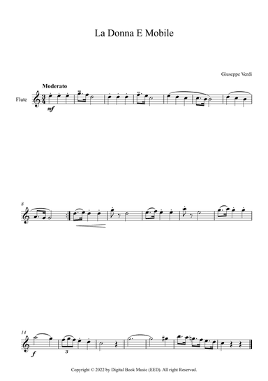 La Donna E Mobile - Giuseppe Verdi (Flute)