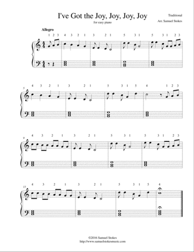 I've Got the Joy, Joy, Joy, Joy (Down in My Heart) - for easy piano