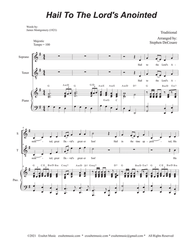Hail To The Lord's Anointed (2-part choir (Soprano and Tenor) - Piano accompaniment)