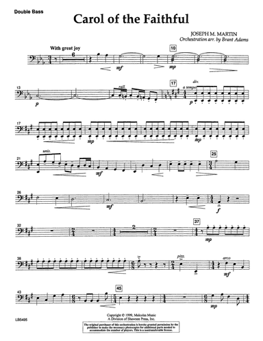 Carol Of The Faithful (from "Canticle Of Joy") - Double Bass