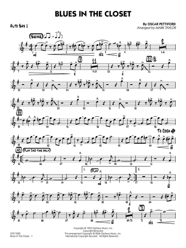 Blues in the Closet (arr. Mark Taylor) - Alto Sax 1