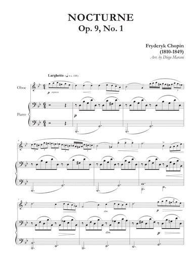 Nocturne Op. 9, No. 1 for Oboe and Piano