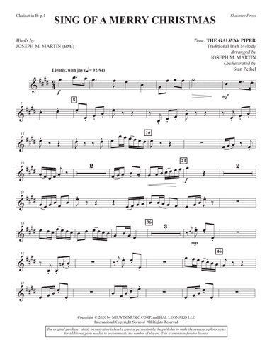 Sing of a Merry Christmas (Chamber Orchestra) - Bb Clarinet