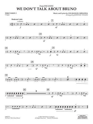 We Don't Talk About Bruno (from Encanto) (arr. Vinson) - Percussion 3