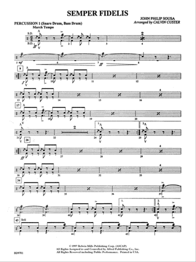 Semper Fidelis: 1st Percussion