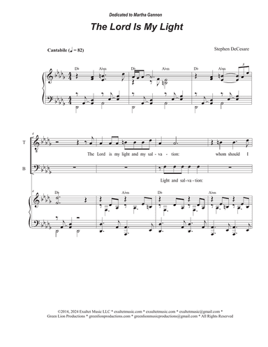 The Lord Is My Light (2-part choir - (TB)