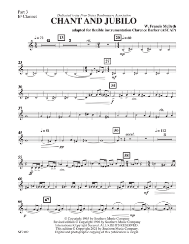 Chant and Jubilo - Clarinet 3
