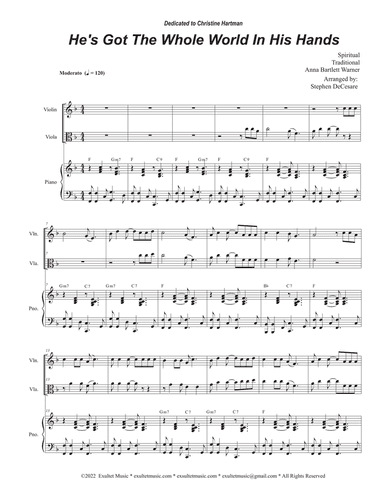He's Got The Whole World In His Hands (Duet for Violin and Viola)