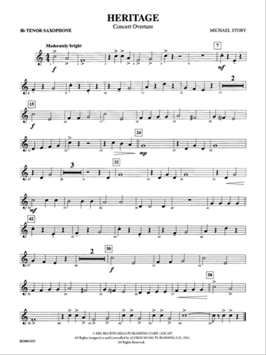 Heritage (Concert Overture): B-flat Tenor Saxophone
