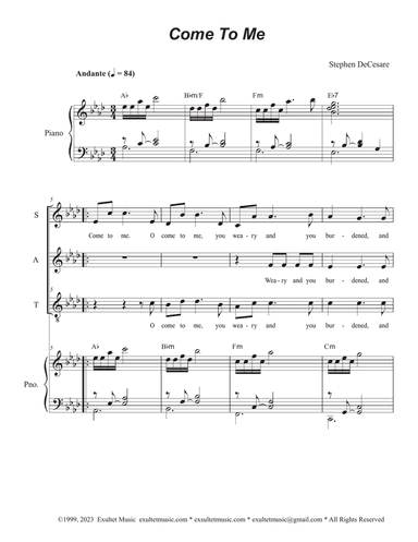 Come To Me (Vocal Quartet - (SATB)