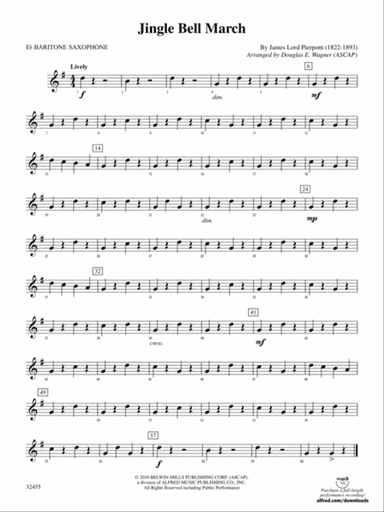 Jingle Bell March: E-flat Baritone Saxophone